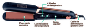 Plancha para el cabello cerámica 4 temperaturas