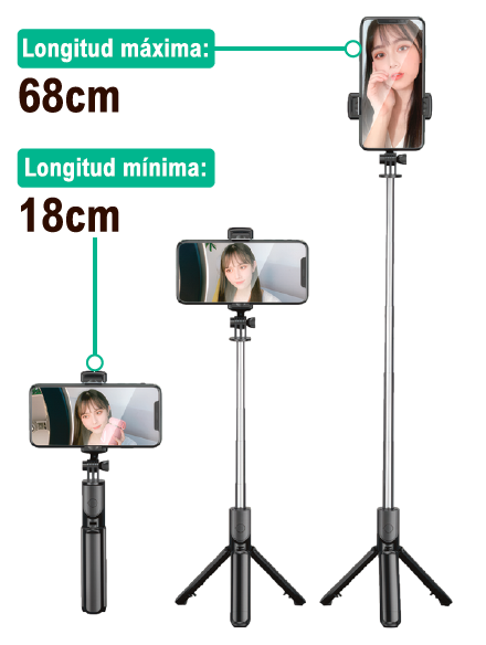 Palo selfie con trípode Bluetooth