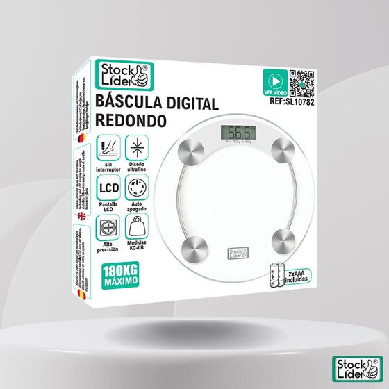 Báscula digital redonda precisa 180 kg