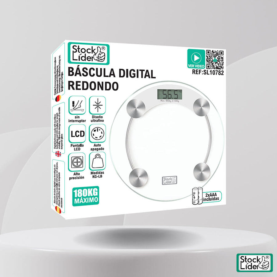 Báscula digital redonda precisa 180 kg