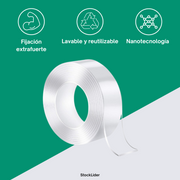 Cinta nanotec reutilizable para fijar