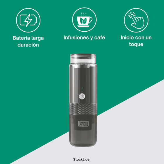 Cafetera portátil para cápsulas y molido