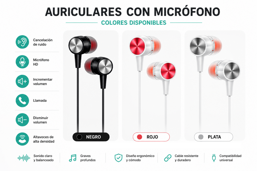 Auriculares con micrófono minijack | ViamoMas