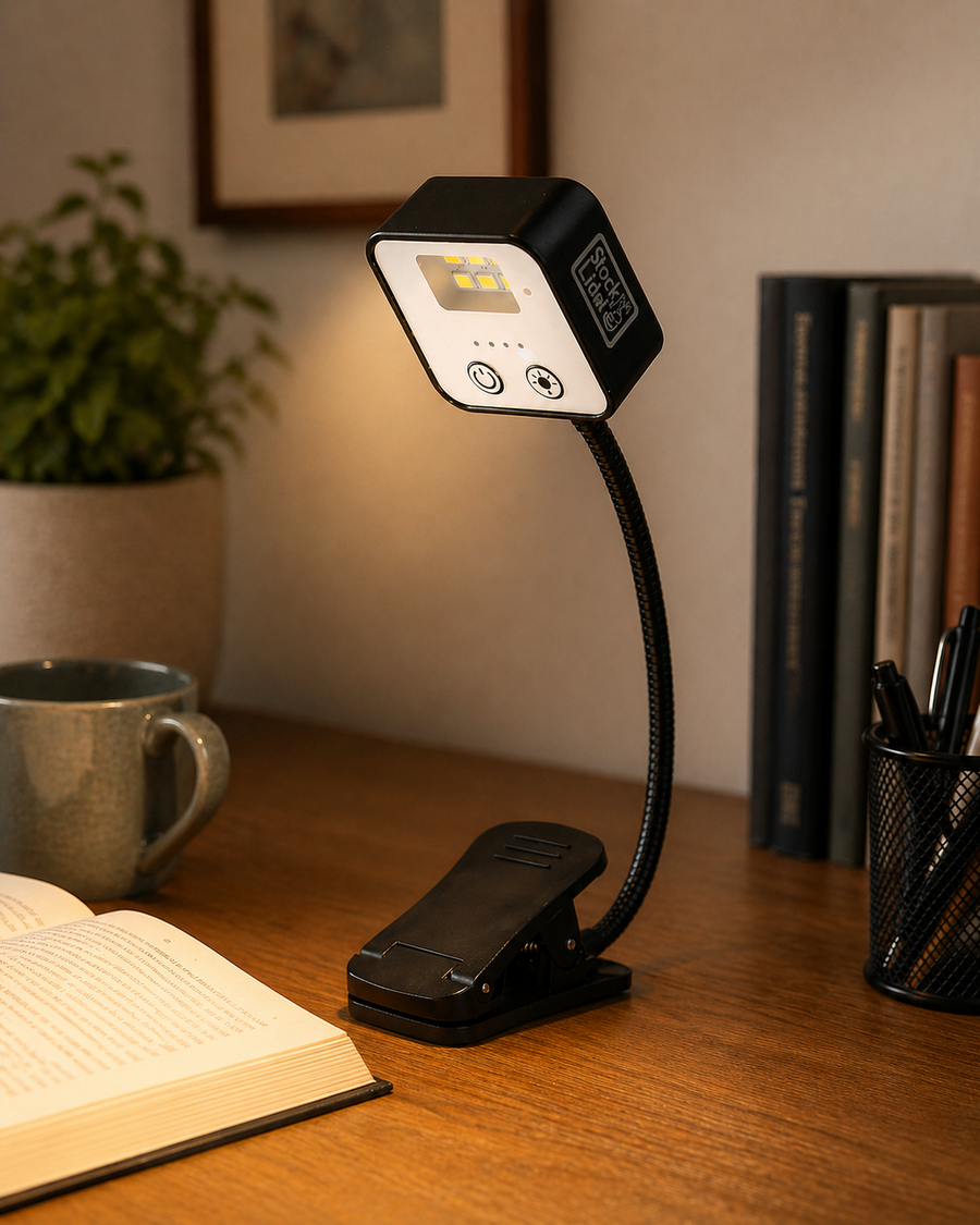 lámpara lectura clip led recargable