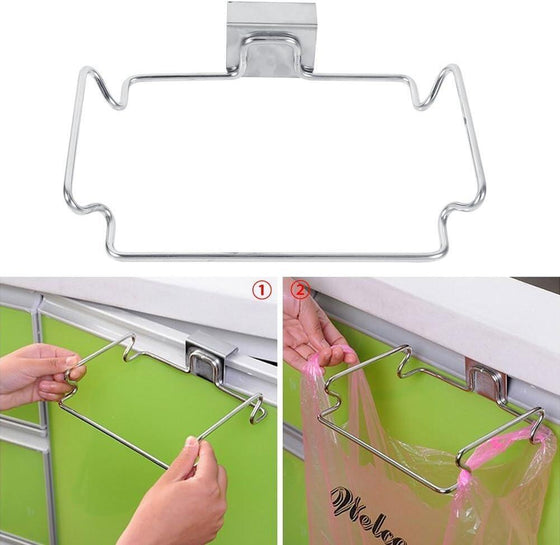 Soporte bolsa basura colgante acero inoxidable