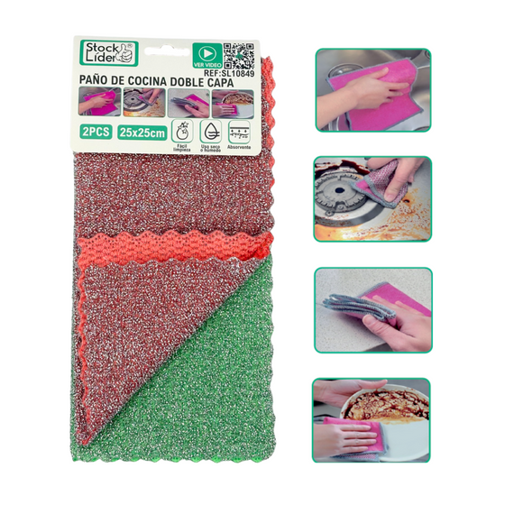 Paño de cocina doble capa | Absorbe y limpia