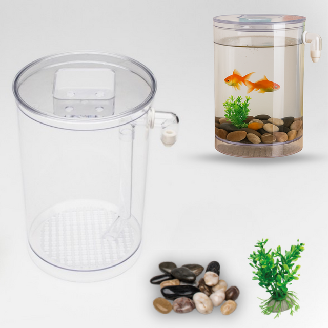 Acuario con limpieza integrada y LED