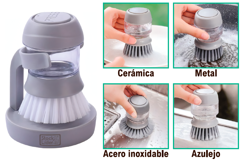 Cepillo con dispensador para limpiar fácil