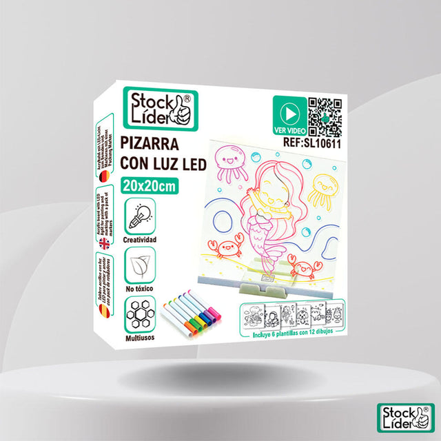 Pizarra con luz LED 20x20 para dibujar