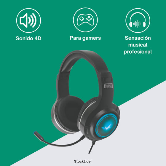 Auriculares gaming RGB con micrófono