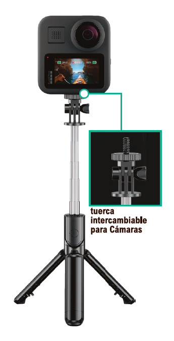 Palo selfie con trípode Bluetooth