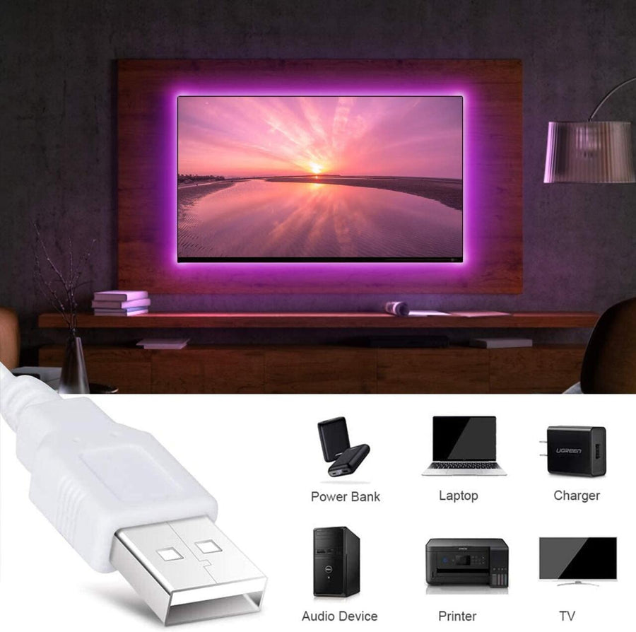 Tira LED RGB 5M con mando y app móvil