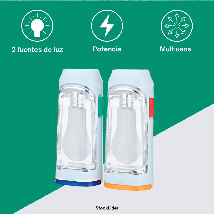 Linterna led doble 5w 300lm | Compacta y útil