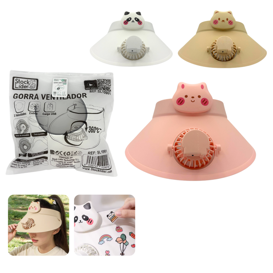 Gorra ventilador USB ajustable | ViamoMas