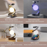 Lámpara Luna LED Levitante con Carga Qi
