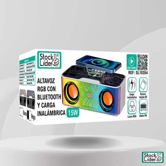 Altavoz RGB Bluetooth con carga inalámbrica