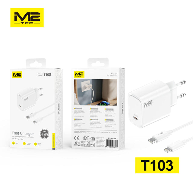 Cargador USB-C 20W con cable Lightning