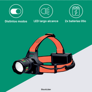 Linterna de cabeza potente recargable