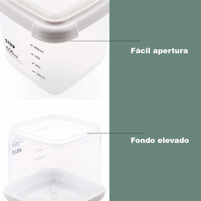 Recipientes apilables con tapa | Set 4