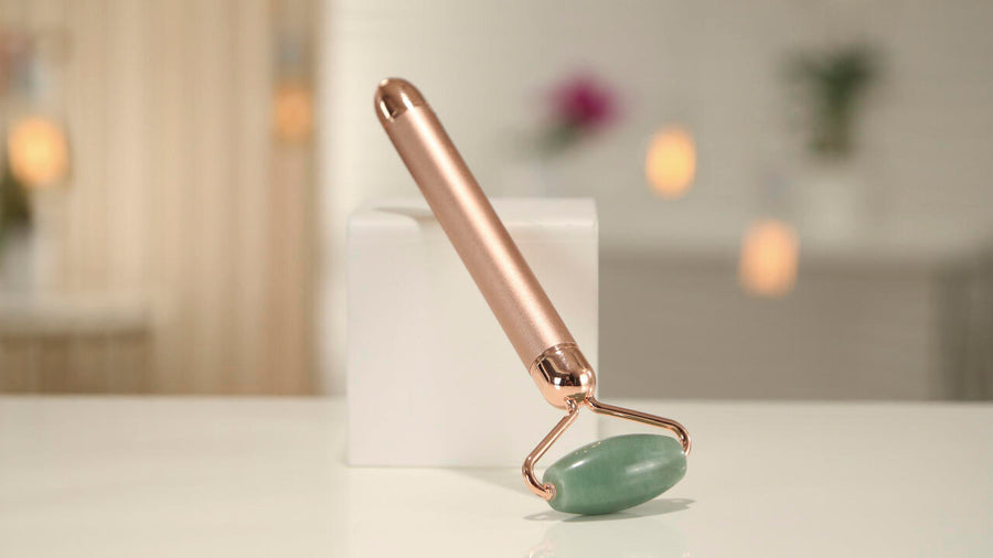 Rodillo de Jade con Vibración Facial