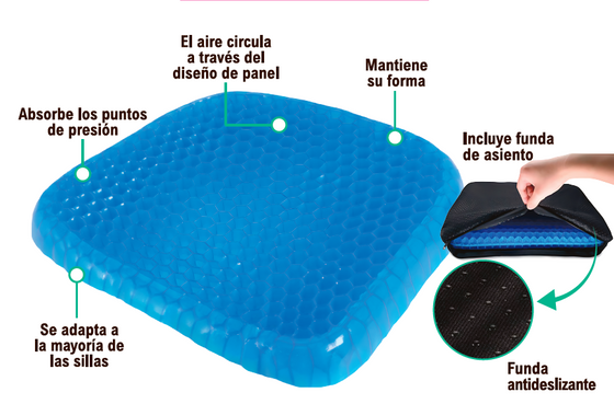 Cojín de gel para asiento ergonómico