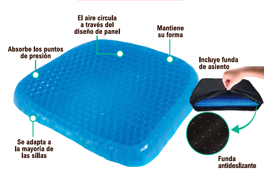 Cojín de gel para asiento ergonómico