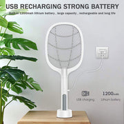 Matamoscas eléctrico recargable 2 en 1