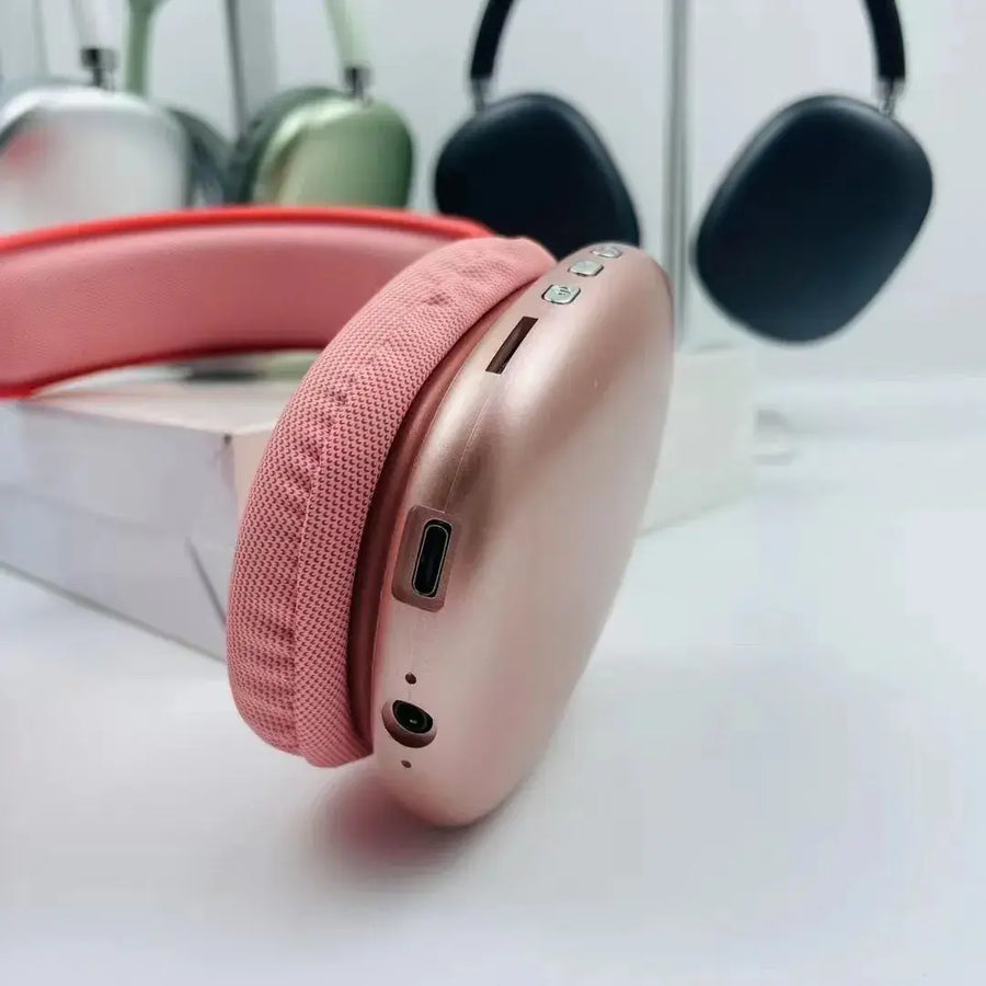 Auriculares Bluetooth rojos con micrófono