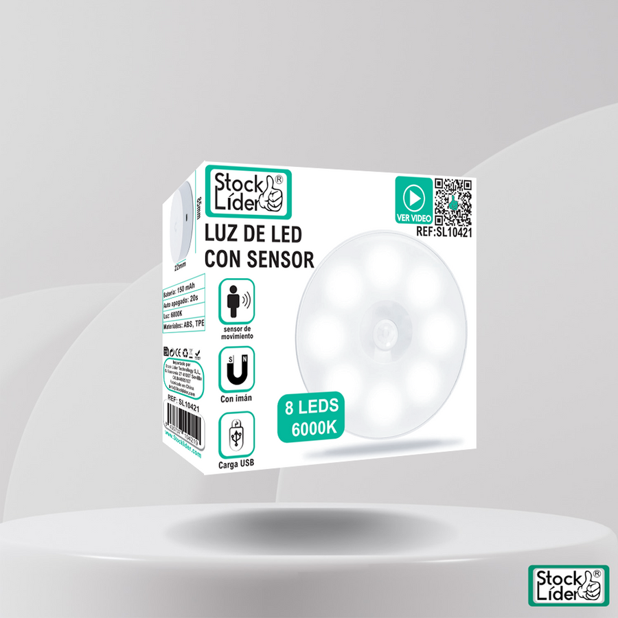 Luz LED con sensor para armarios y pasillos