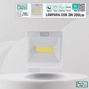 Lámpara COB 3W 200Lm portátil y fácil de instalar