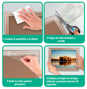 Cinta nanotec reutilizable para fijar