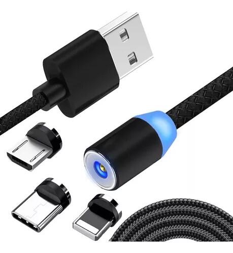 Cable USB 3 en 1 imán para carga fácil