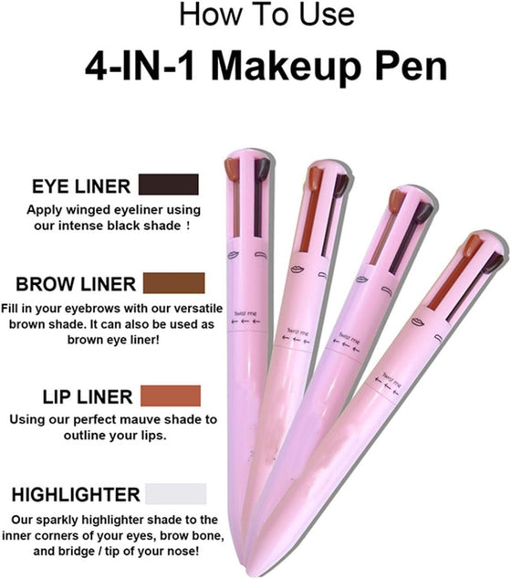 Lápiz Maquillaje 4 en 1 Resistente al Agua