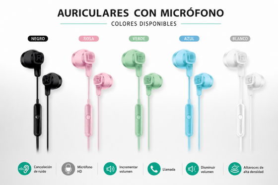 Auriculares con micrófono minijack | ViamoMas