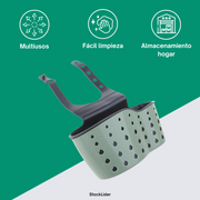 Cesta para fregadero adaptable y drenante