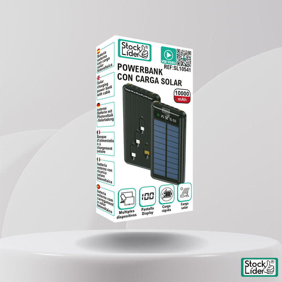 Powerbank solar 10000mAh con linterna