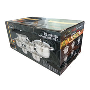 Batería de Cocina 12 Piezas Acero Inoxidable