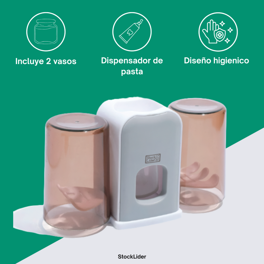 Soporte cepillo dientes con dispensador