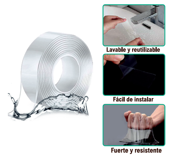 Cinta nanotec reutilizable para fijar