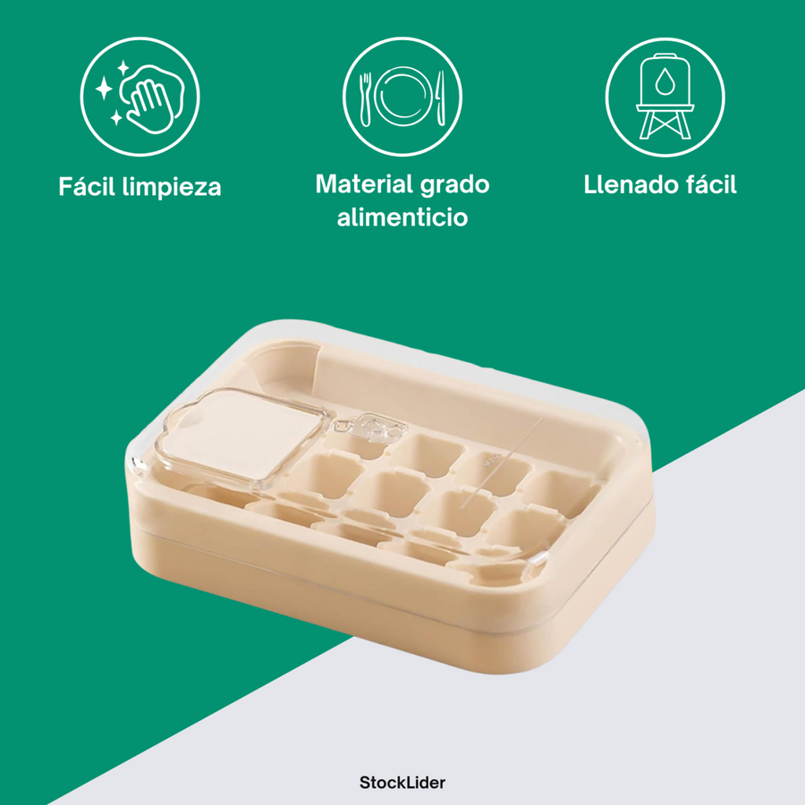 Cubitera de hielo flexible y compacta