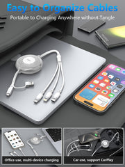 Cable 3 en 1 retráctil 100W USB-C