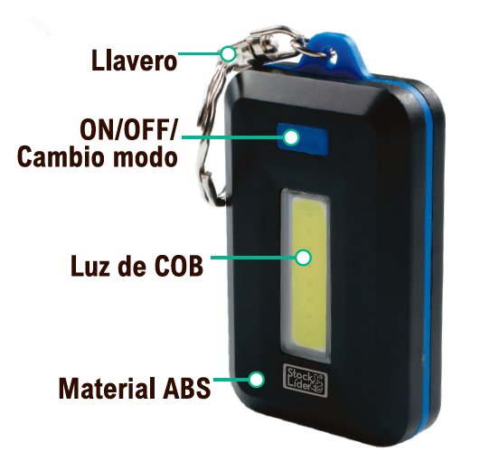 Linterna llavero LED COB potente | ViamoMas