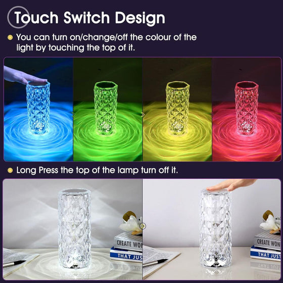 Lámpara táctil multicolor LED recargable