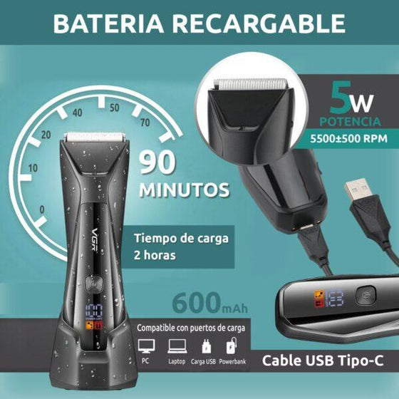 Máquina cortapelo inalámbrica recargable