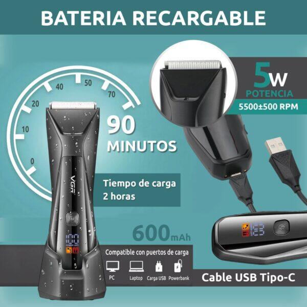 Máquina cortapelo inalámbrica recargable