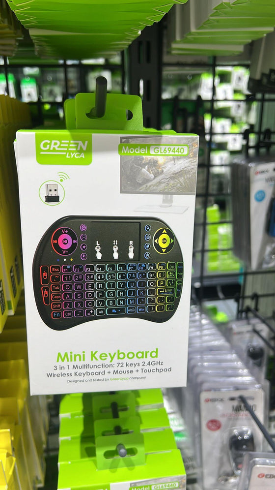 Mini teclado inalámbrico con touchpad LED