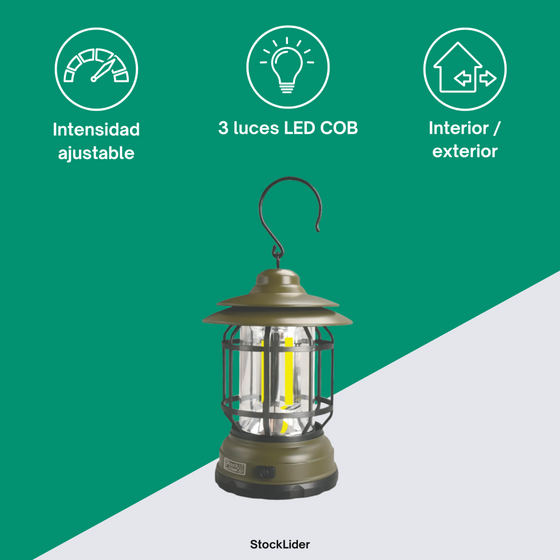 Lámpara camping LED recargable portátil