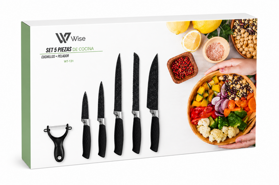 Set 6 cuchillos cocina con pelador