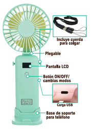 Ventilador portátil plegable USB-C