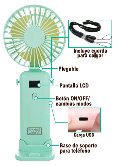 Ventilador portátil plegable USB-C